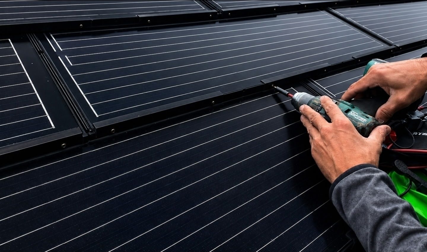 Solar shingle installation